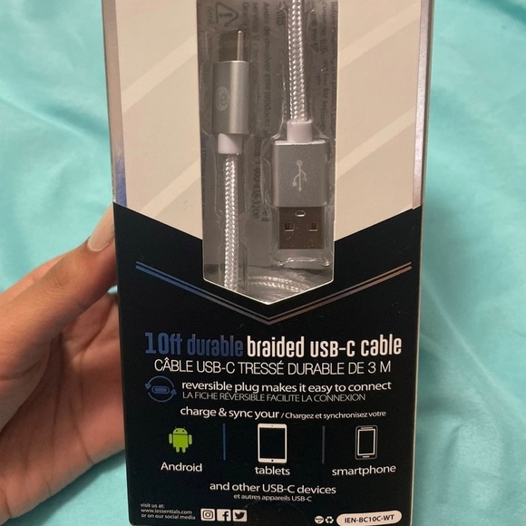 iessentials 10ft durable fast charge usb-c cable for android phones and tablets - Picture 2 of 5